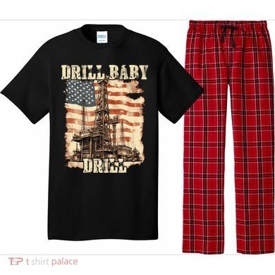Drill Baby Drill American Flag Design Pajama Set
