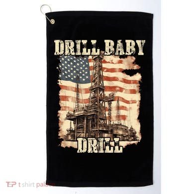 Drill Baby Drill American Flag Design Golf Towel