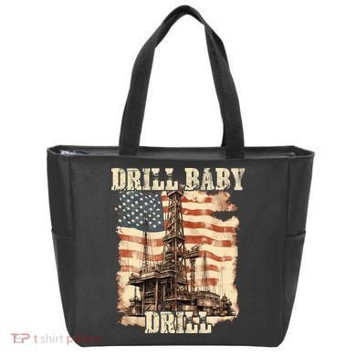 Drill Baby Drill American Flag Design Tote Bag