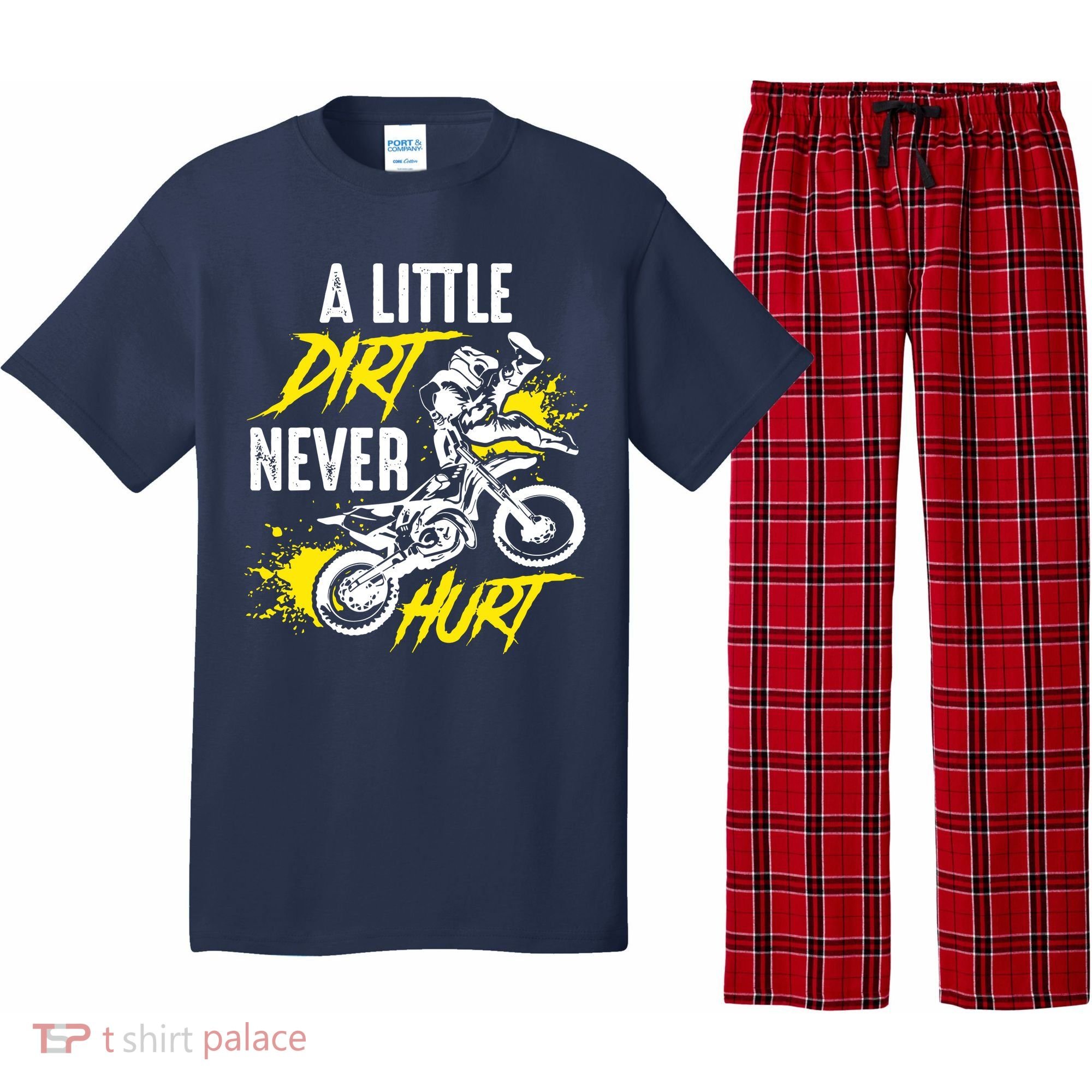 Dirt Bike Dirt Never Hurt Motocross Pajama Set