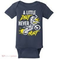 Dirt Bike Dirt Never Hurt Motocross Baby Bodysuit thumb 0
