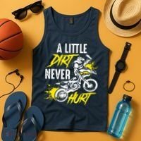 Dirt Bike Dirt Never Hurt Motocross Tank Top thumb 4