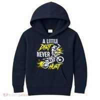 Dirt Bike Dirt Never Hurt Motocross Kids Hoodie thumb 0