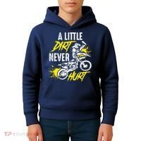 Dirt Bike Dirt Never Hurt Motocross Kids Hoodie thumb 4