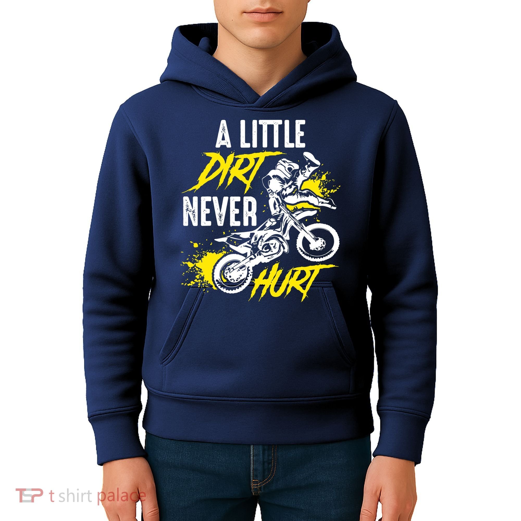 Dirt Bike Dirt Never Hurt Motocross Kids Hoodie