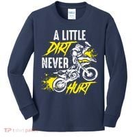 Dirt Bike Dirt Never Hurt Motocross Kids Long Sleeve Shirt thumb 0
