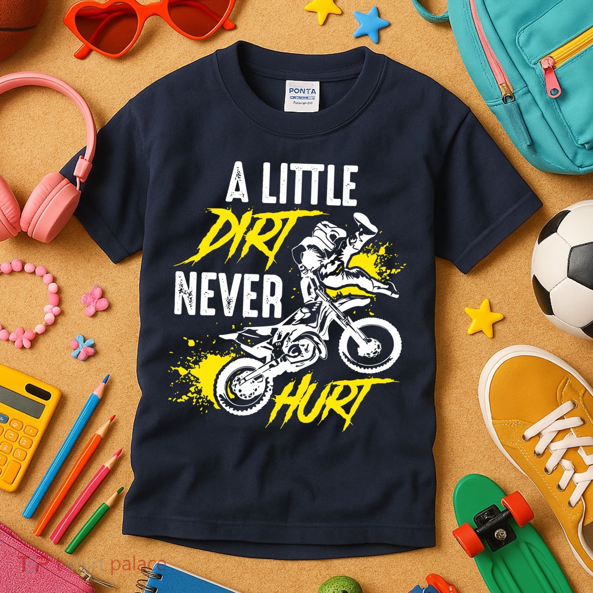 Dirt Bike Dirt Never Hurt Motocross Kids T-Shirt