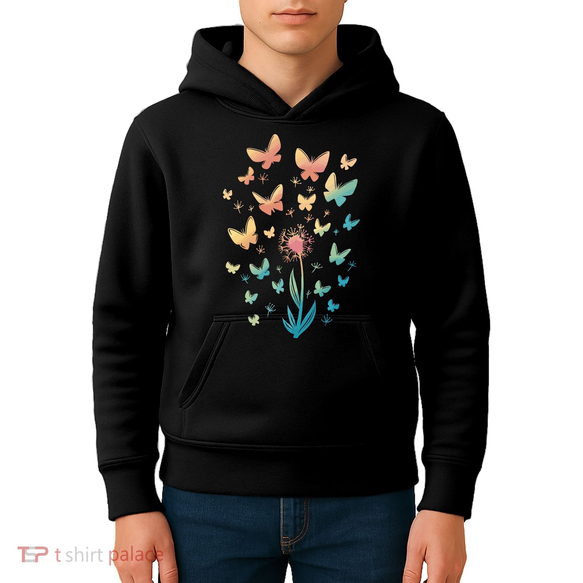 Dandelion Butterfly Kids Hoodie