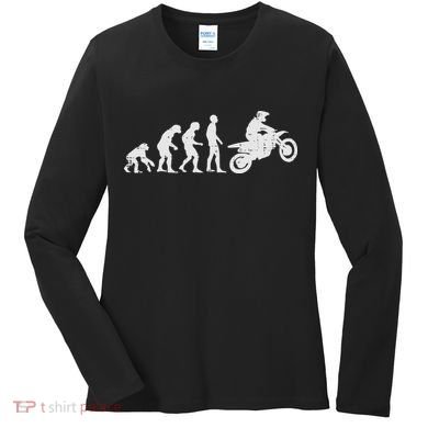 Dirt Bike Evolution Motorcycle Motocross Biker Women Women's Long Sleeve Shirt