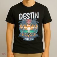 Destin Beach Florida Vintage Spring Break Vacation Retro T-Shirt thumb 3