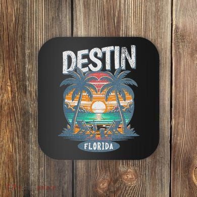 Destin Beach Florida Vintage Spring Break Vacation Retro Coaster