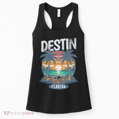 Destin Beach Florida Vintage Spring Break Vacation Retro Women's Tank Top