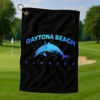 Daytona Beach Florida Dolphin Lover Spring Break Vacation Meaningful Gift Golf Towel thumb 1
