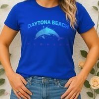 Daytona Beach Florida Dolphin Lover Spring Break Vacation Meaningful Gift Women's T-Shirt thumb 2