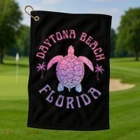 Daytona Beach Florida Sea Turtle Summer Vacation Golf Towel thumb 1