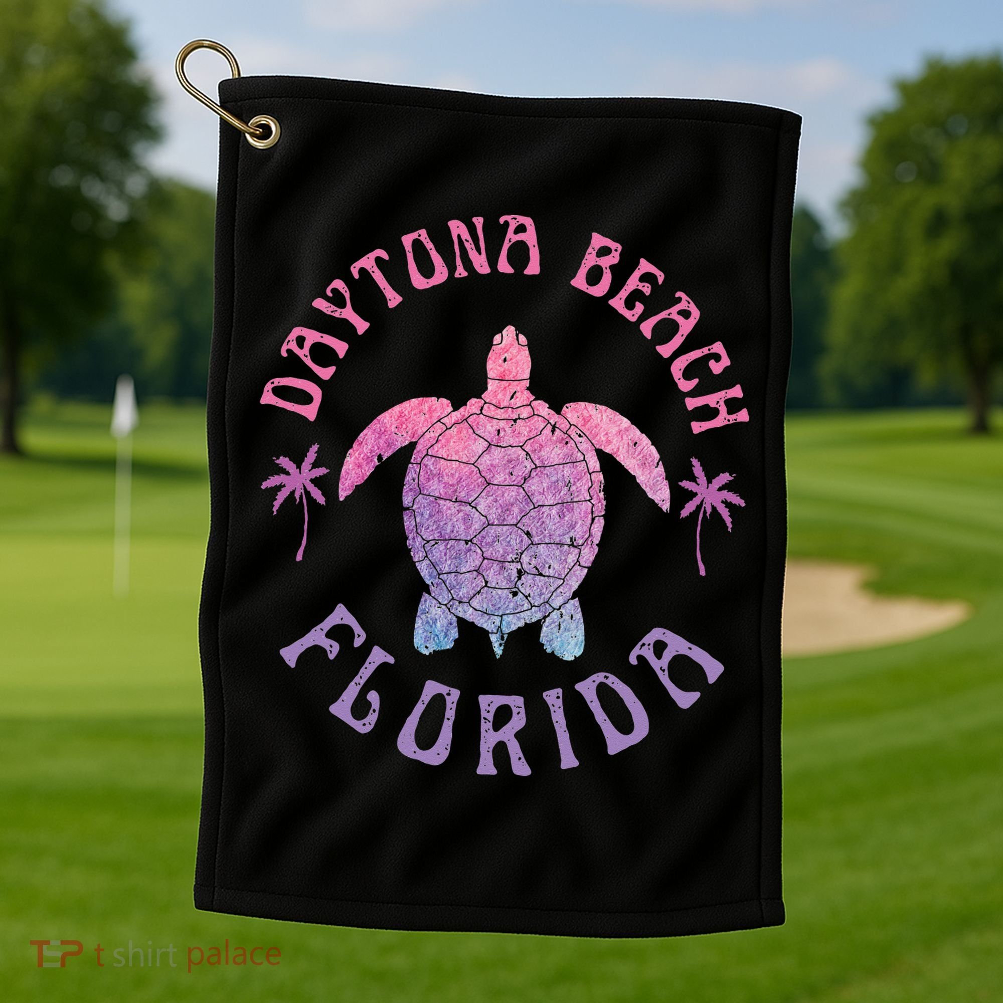 Daytona Beach Florida Sea Turtle Summer Vacation Golf Towel