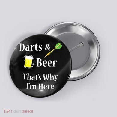 Darts Beer Funny For Dart Player Button
