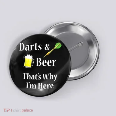 Darts Beer Funny For Dart Player Button