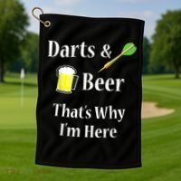 Darts Beer Funny For Dart Player Golf Towel thumb 1
