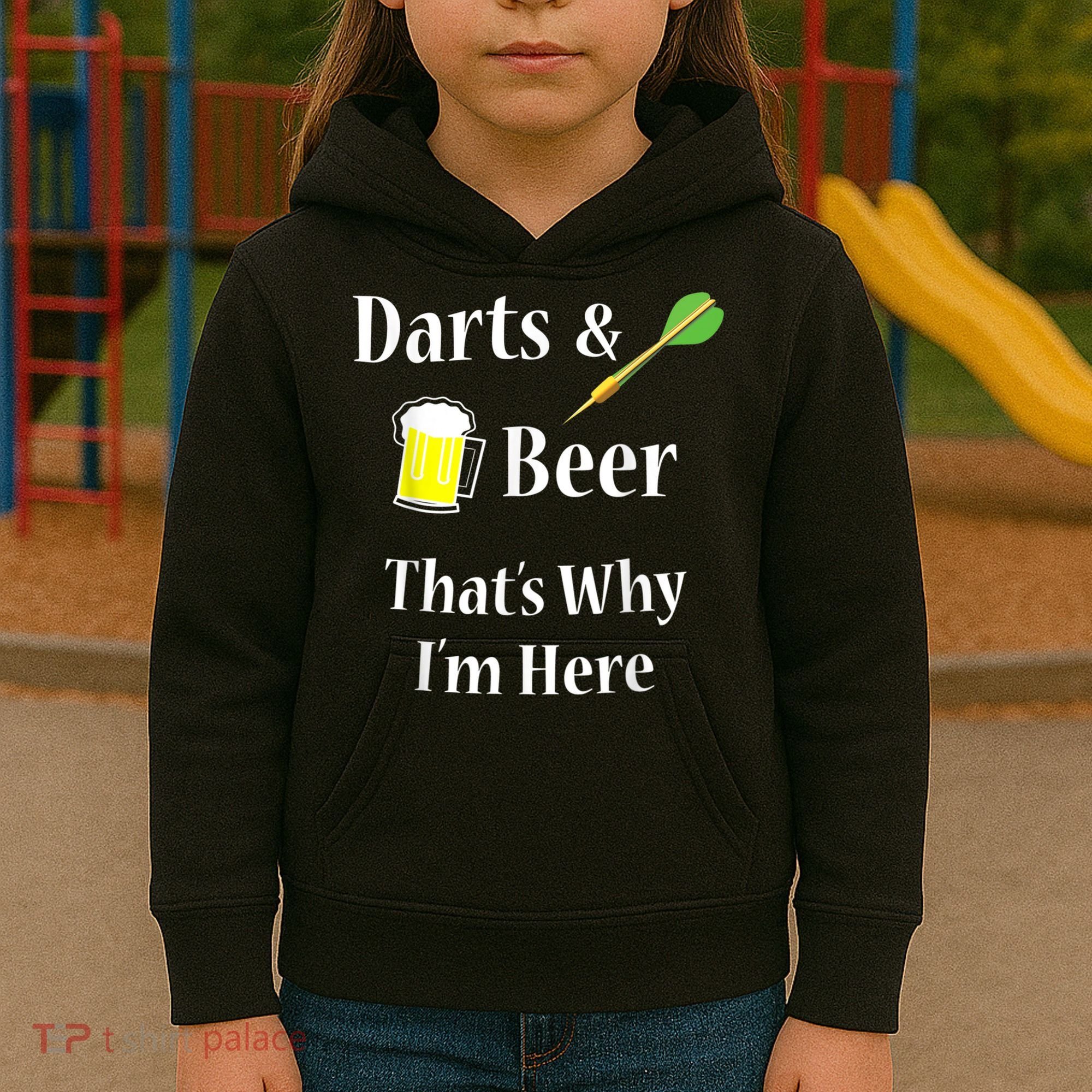 Darts Beer Funny For Dart Player Kids Hoodie