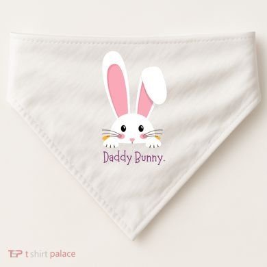 Daddy Bunny Funny Easter Family Bunny USA-Made Doggie Bandana