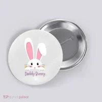 Daddy Bunny Funny Easter Family Bunny Button thumb 0