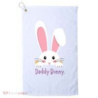 Daddy Bunny Funny Easter Family Bunny Golf Towel thumb 0