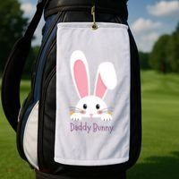 Daddy Bunny Funny Easter Family Bunny Golf Towel thumb 2