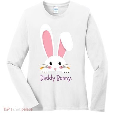 Daddy Bunny Funny Easter Family Bunny Women's Long Sleeve Shirt