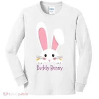 Daddy Bunny Funny Easter Family Bunny Kids Long Sleeve Shirt thumb 0