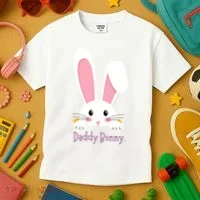 Daddy Bunny Funny Easter Family Bunny Kids T-Shirt thumb 3