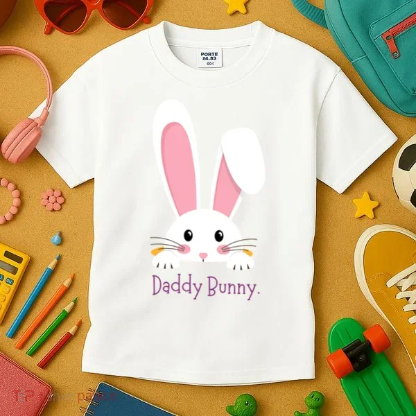 Daddy Bunny Funny Easter Family Bunny Kids T-Shirt