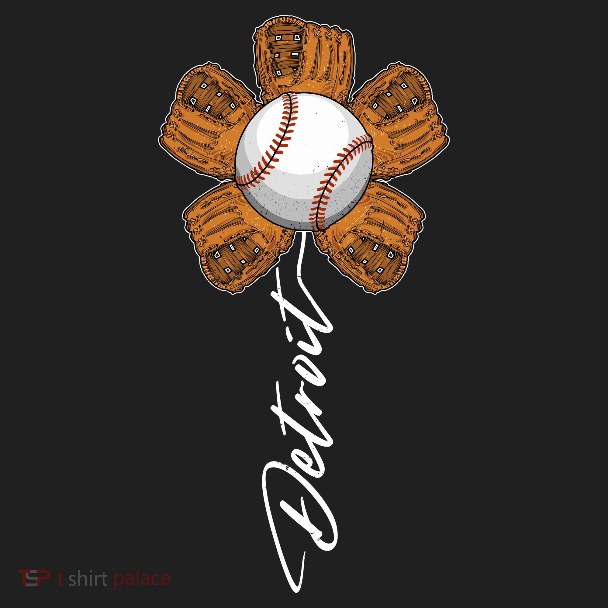 Detroit Baseball Flower Sports Fan Women's Sweatshirt