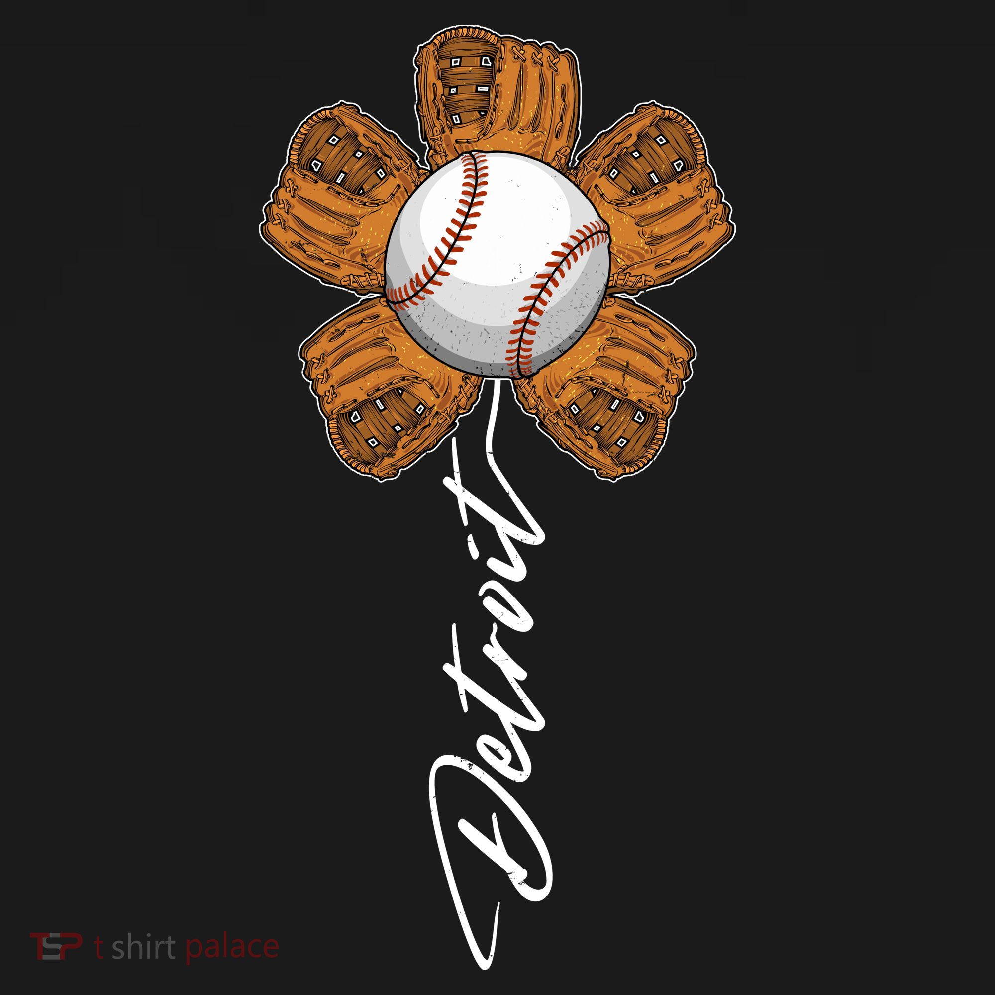 Detroit Baseball Flower Sports Fan Coaster