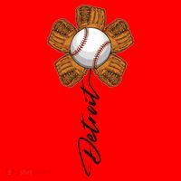 Detroit Baseball Flower Sports Fan Santa Hat thumb 1