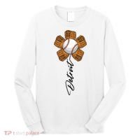 Detroit Baseball Flower Sports Fan Long Sleeve Shirt thumb 0