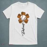 Detroit Baseball Flower Sports Fan T-Shirt thumb 5