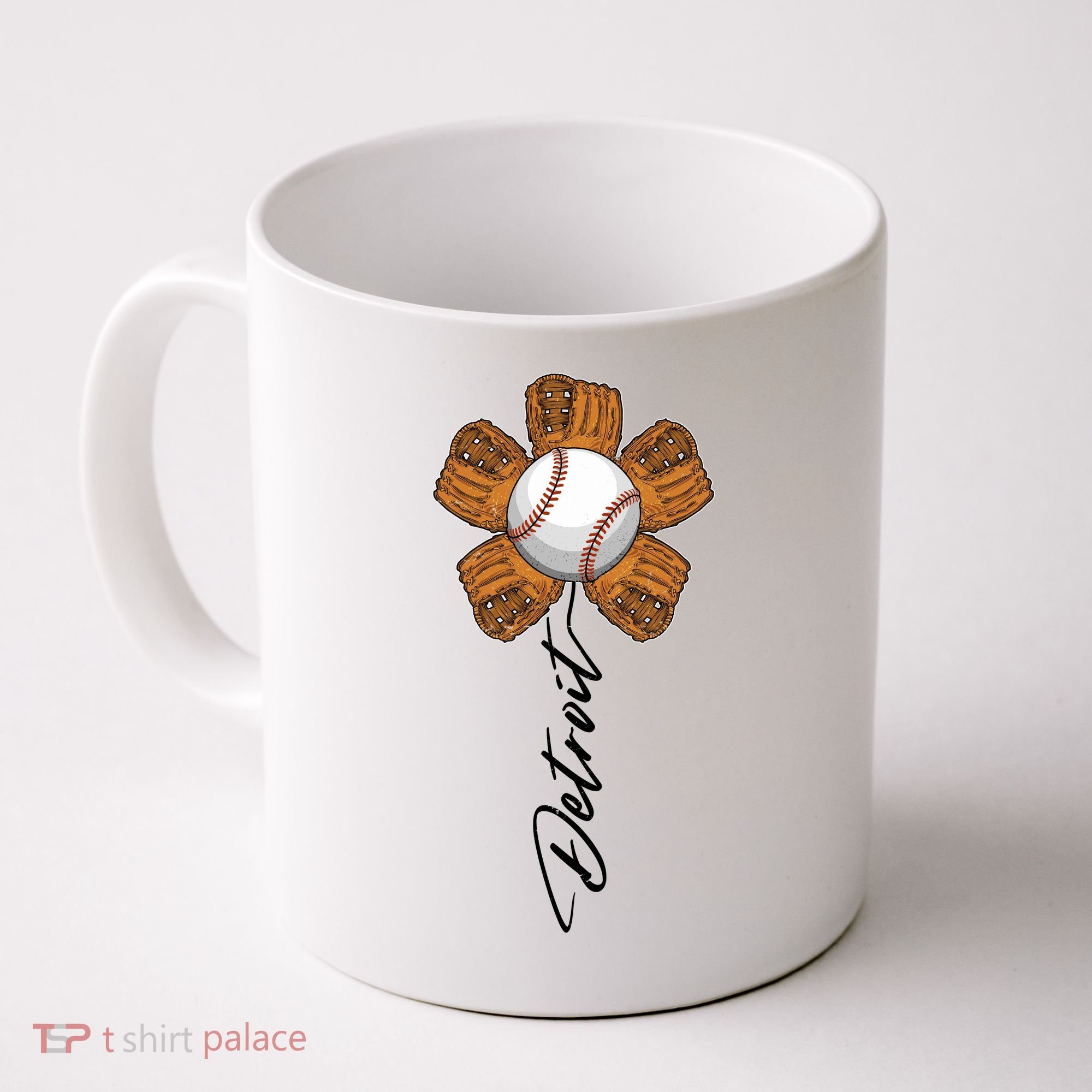 Detroit Baseball Flower Sports Fan Coffee Mug