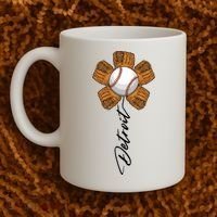 Detroit Baseball Flower Sports Fan Coffee Mug thumb 2