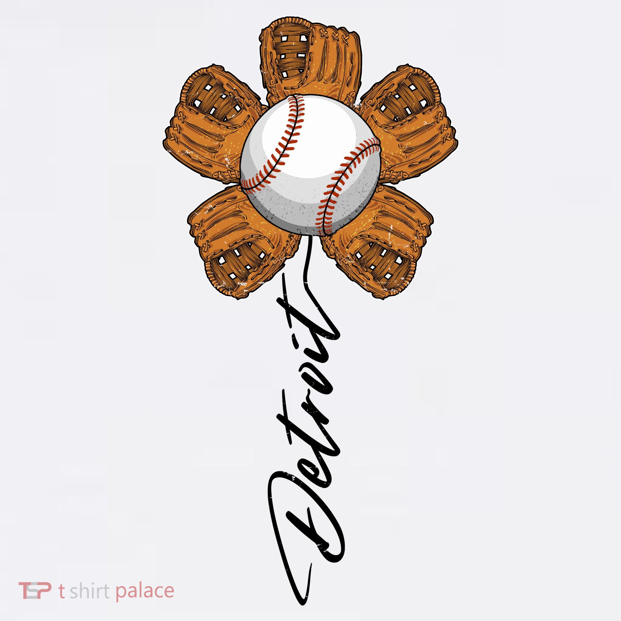 Detroit Baseball Flower Sports Fan Women's Hoodie