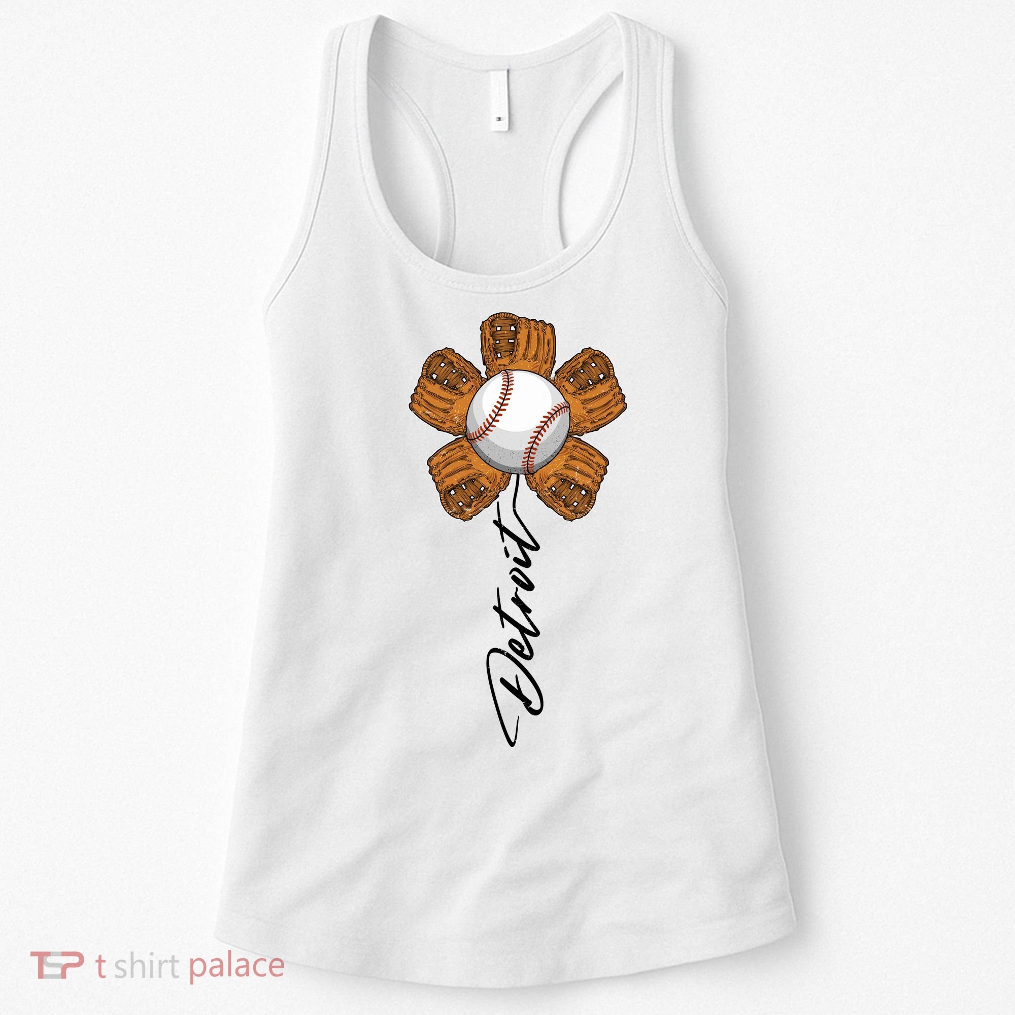 Detroit Baseball Flower Sports Fan Women's Tank Top