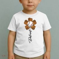 Detroit Baseball Flower Sports Fan Toddler T-Shirt thumb 2