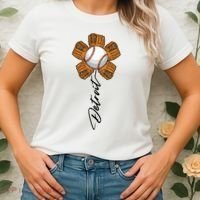 Detroit Baseball Flower Sports Fan Women's T-Shirt thumb 2