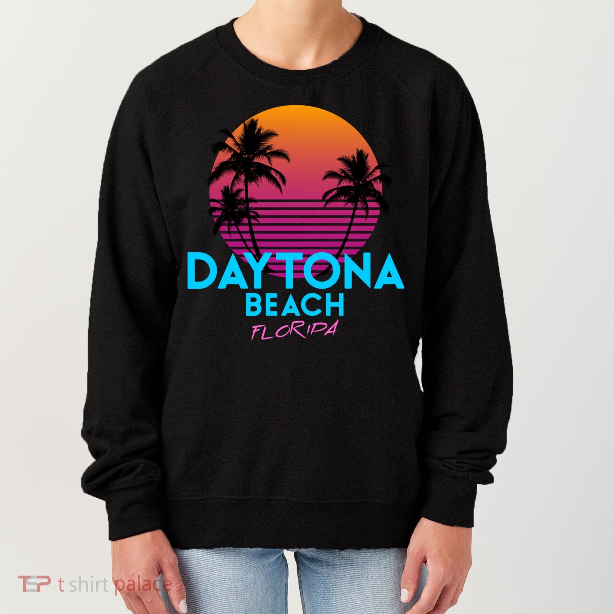 Daytona Beach Florida Retro 80s Gift Women's Sweatshirt