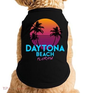 Daytona Beach Florida Retro 80s Gift Doggie Tank