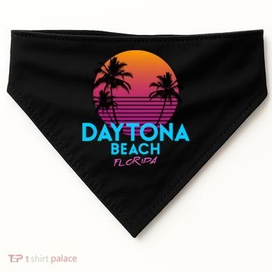 Daytona Beach Florida Retro 80s Gift USA-Made Doggie Bandana