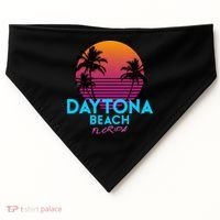 Daytona Beach Florida Retro 80s Gift USA-Made Doggie Bandana thumb 0