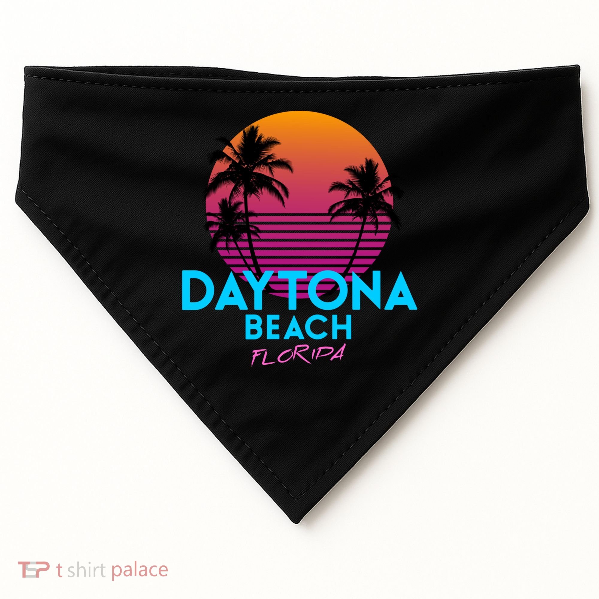 Daytona Beach Florida Retro 80s Gift USA-Made Doggie Bandana