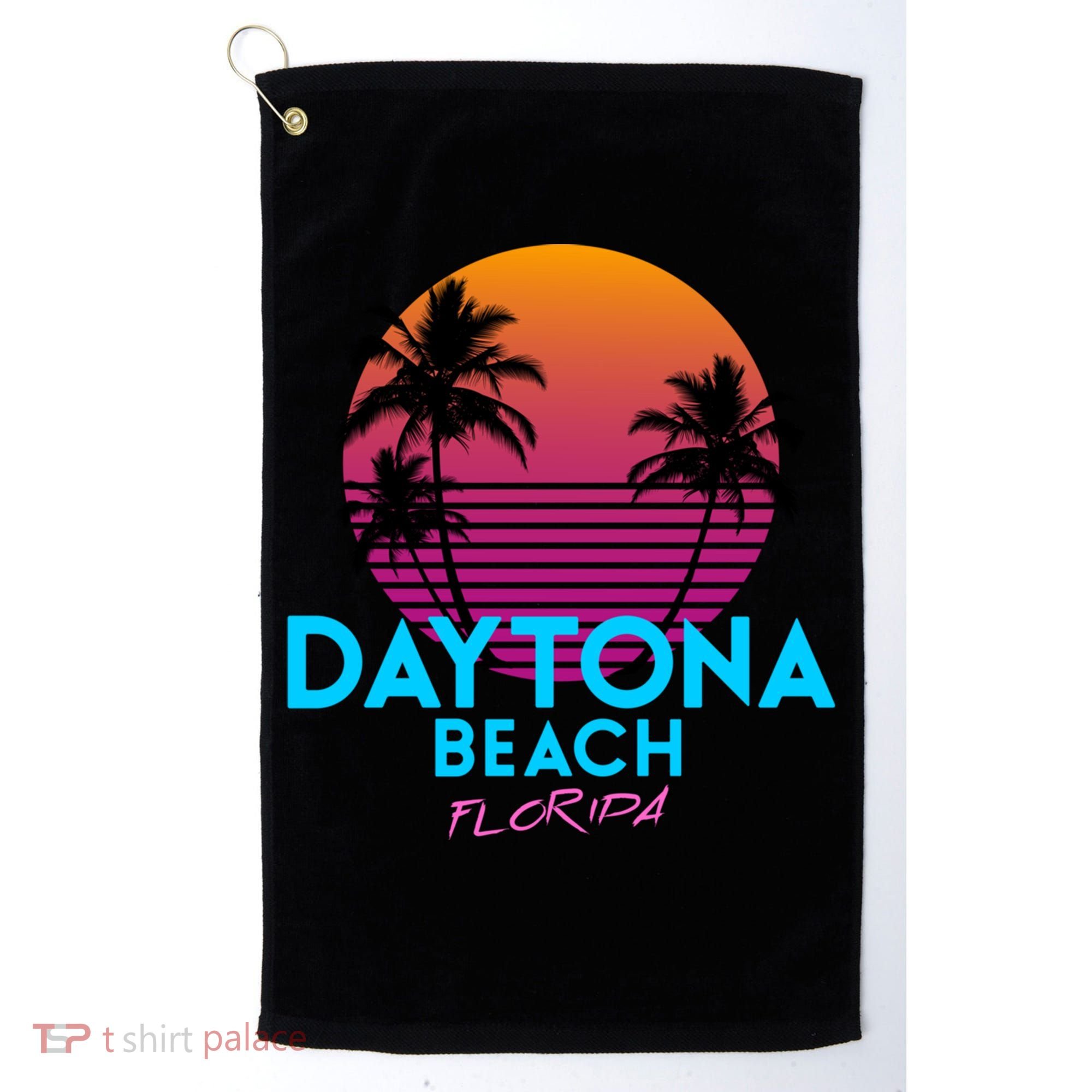 Daytona Beach Florida Retro 80s Gift Golf Towel