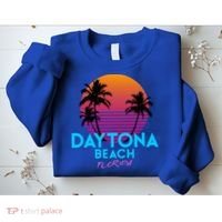 Daytona Beach Florida Retro 80s Gift Sweatshirt thumb 2
